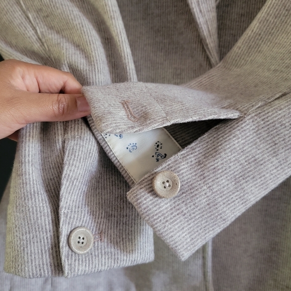 NWOT PILCRO Anthropologie Oversized Academia Blazer Jacket Stripe Beige Small - Picture 12 of 15